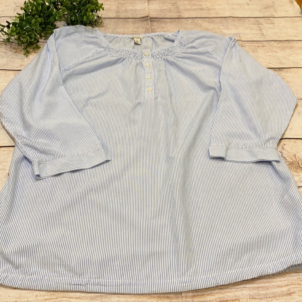 LL Bean Striped Tunic Blouse